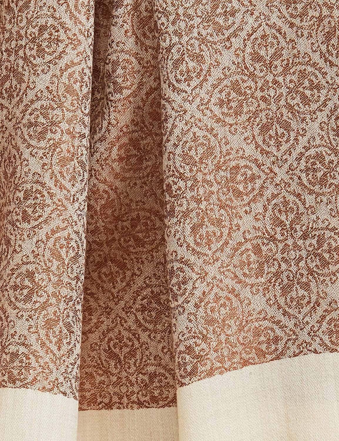 Pashtush India 100x200 PASHTUSH WOMENS WOVEN PAISLEY, SELF SHAWL, IN EXTRA SOFT FINE WOOL, LARGE WRAP SIZE
