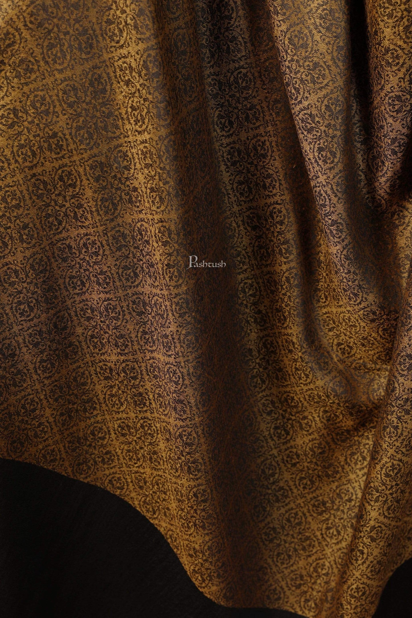 Pashtush India 100x200 Pashtush Womens Woven Paisley, Self Shawl, In Extra Soft Fine Wool, Large Wrap Size