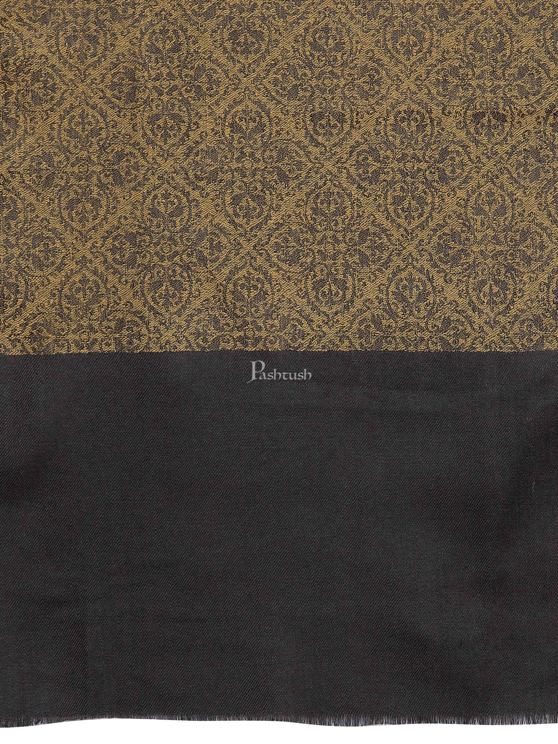 Pashtush India Womens Shawls Pashtush Womens Woven Paisley, Self Shawl, In Extra Soft Fine Wool, Large Wrap Size Gold