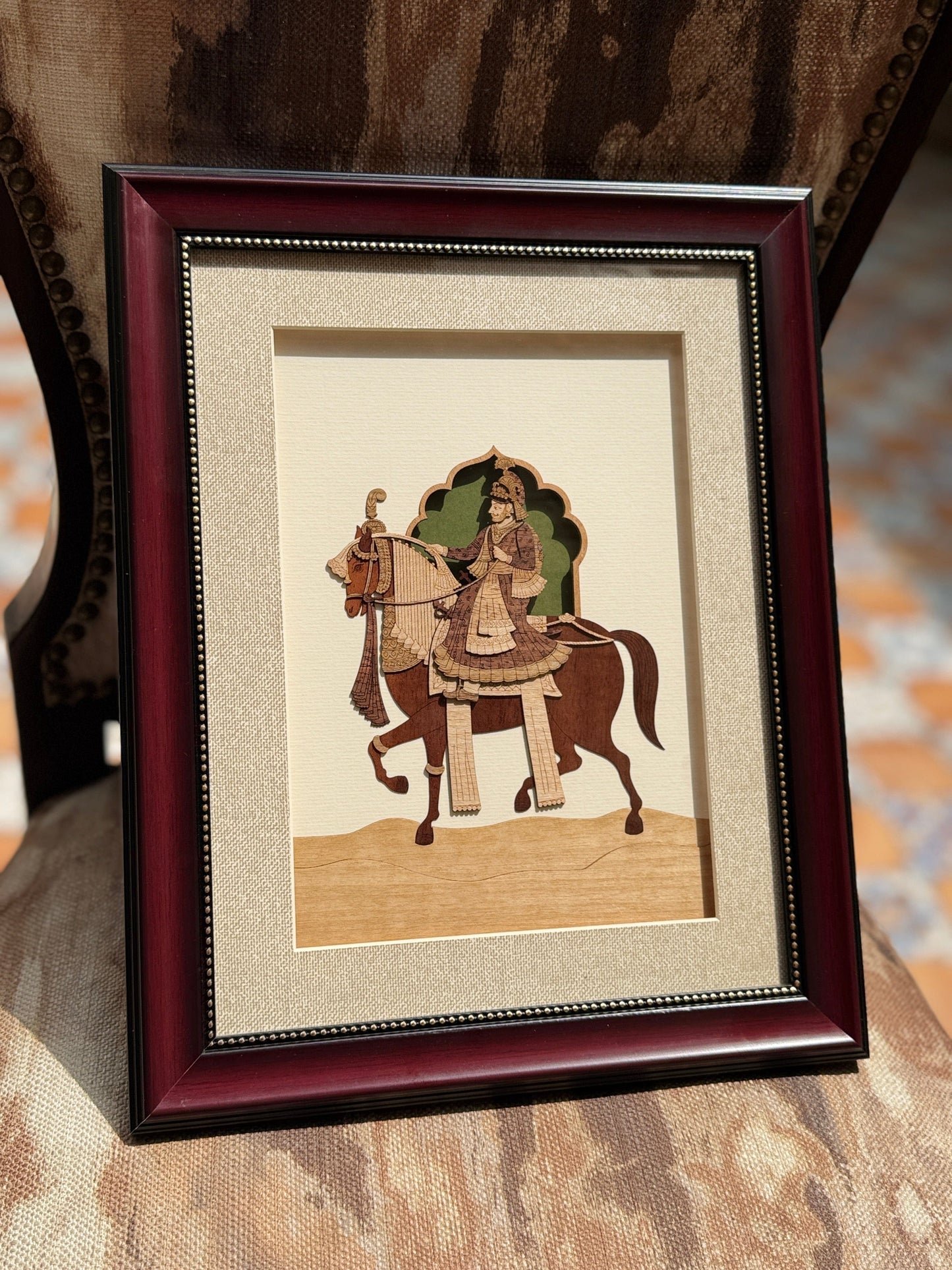 pashtush Gift Pack Pashtush Wooden Artwork, The Royal Ride, Intricately Crafted Using Natural Coloured Wood