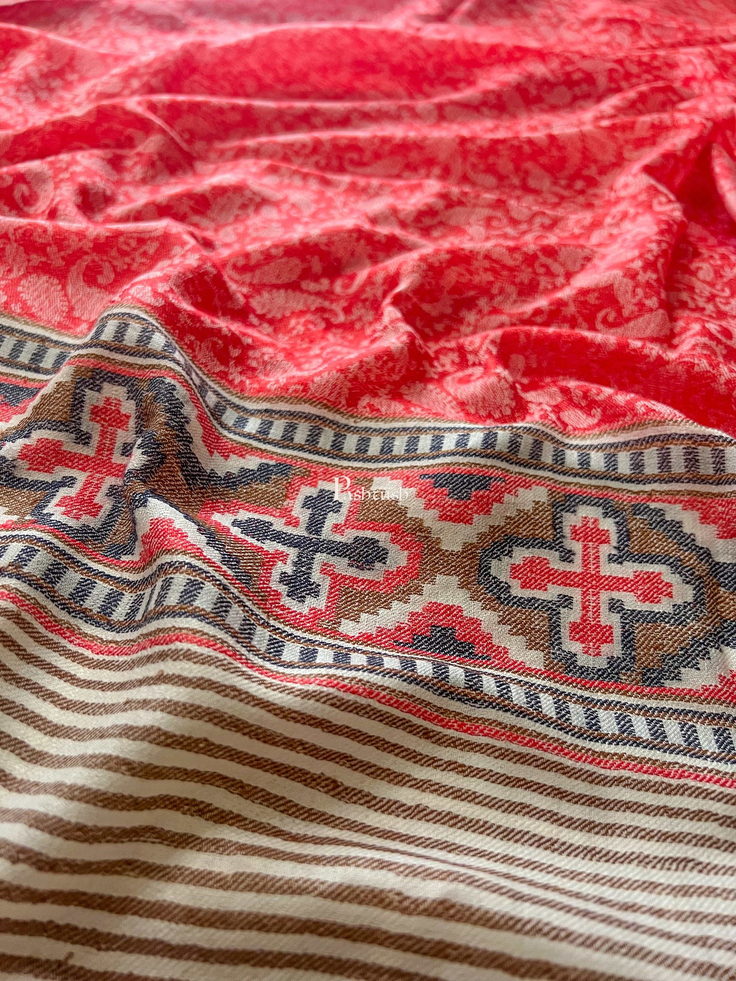 Pashtush India Gift Pack Pashutsh His and Her Set of Mens Stole and Womens Shawl, with Premium Gift Box, Rich Black and Red