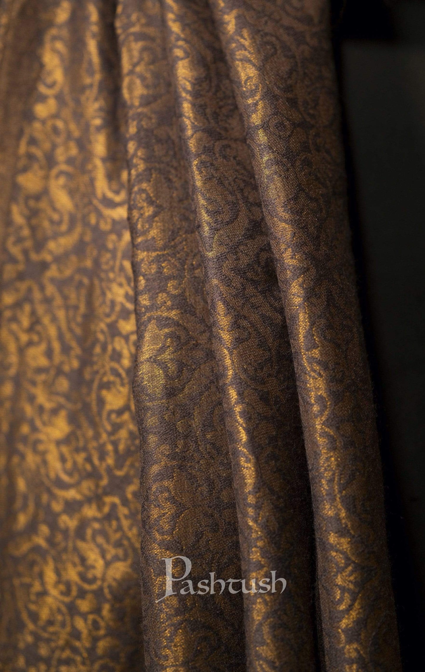 Pashtush India 70x200 Pashutsh Mens Twilight Collection, Jacquard Stole, With Metallic Thread Weave, Fine Wool