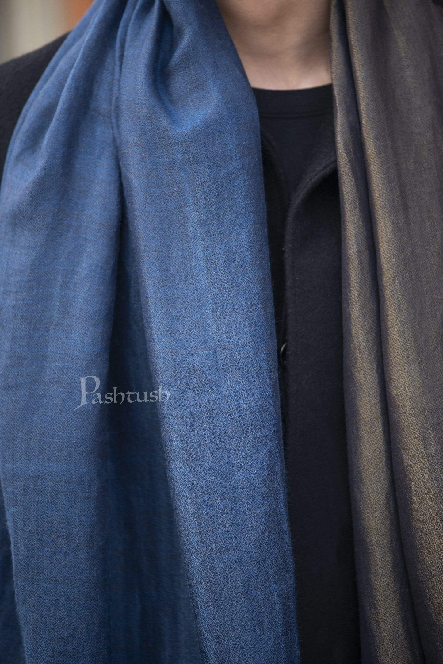 Pashtush India 70x200 Pashutsh Mens Twilight Collection, Reversible With Metallic Thread Weave, Fine Wool