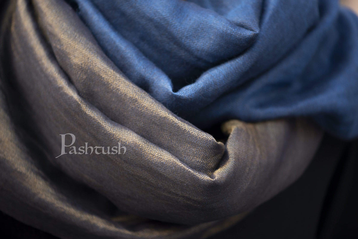 Pashtush India 70x200 Pashutsh Mens Twilight Collection, Reversible With Metallic Thread Weave, Fine Wool