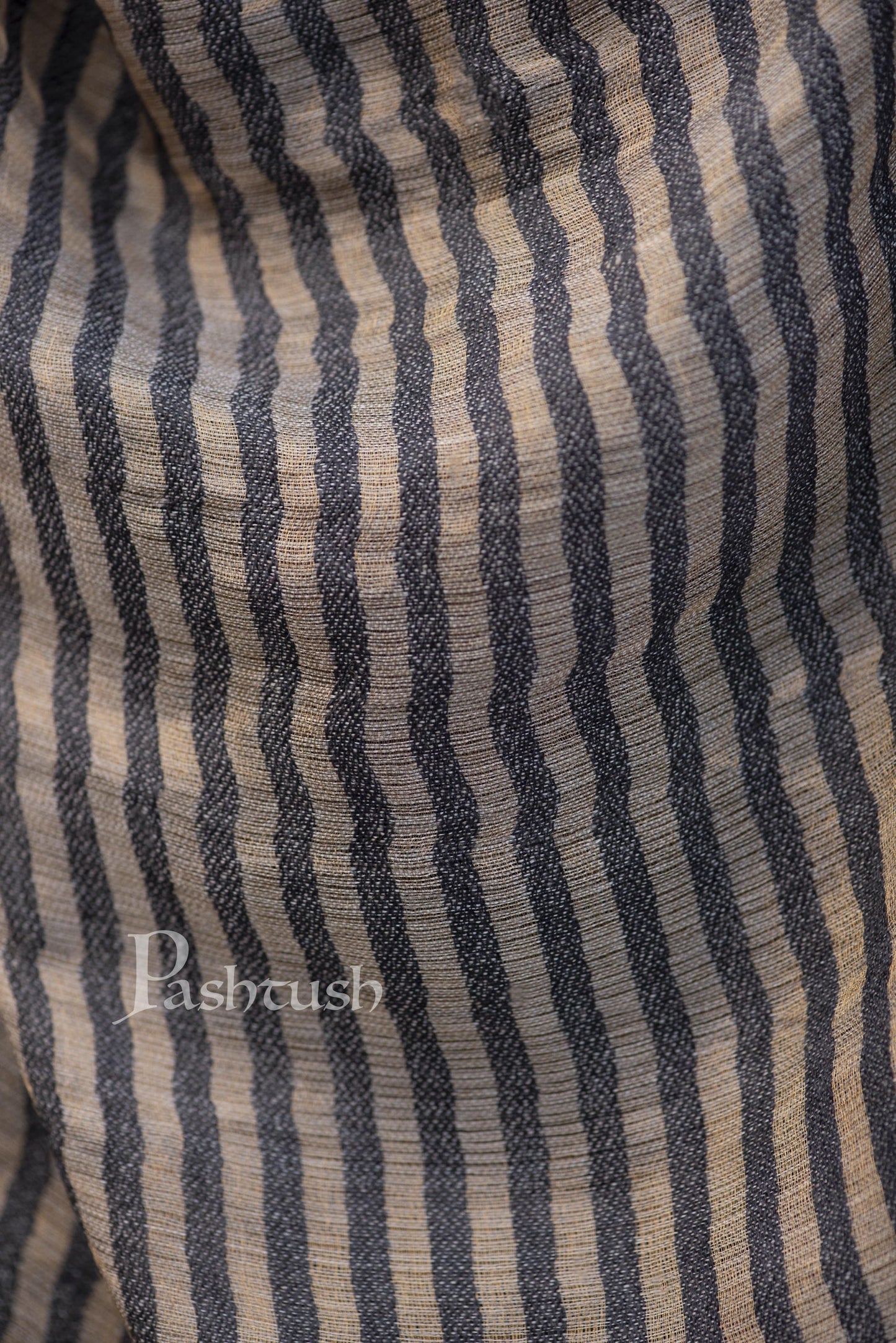 Pashtush India 70x200 Pashutsh Mens Twilight Striped Scarf, With Metallic Thread Weave