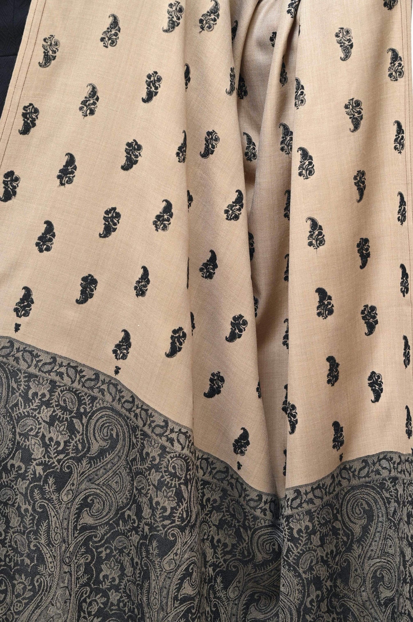 Pashwool 100x200 Pashwool Womens Embroidered Shawl, Kashmiri Stitch, With Woven Jamawar Palla