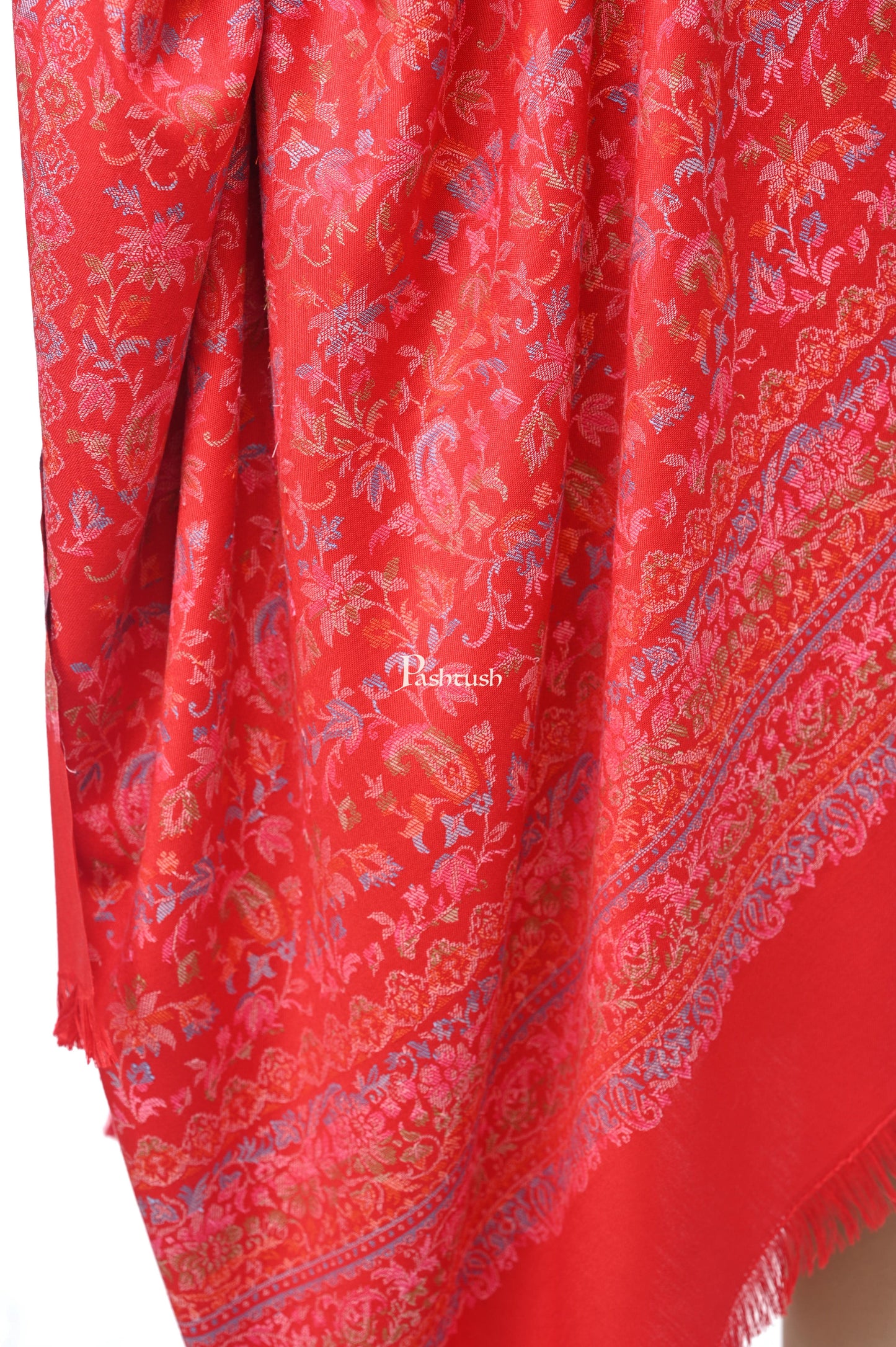 Pashwool Womens Shawls Pashwool Womens Ethnic Design Shawl, Light Weight, Soft And Warm Fuschia