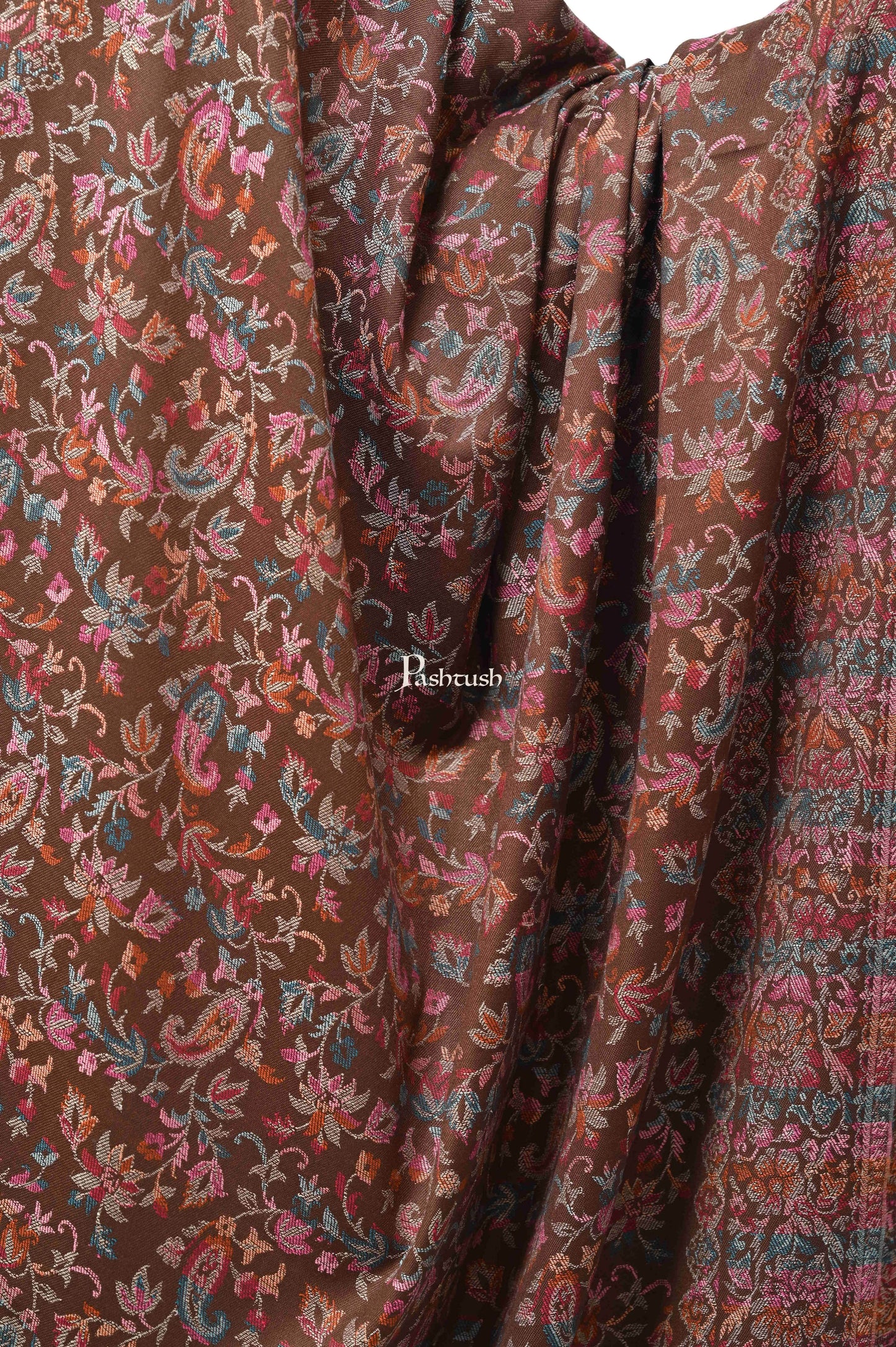 Pashwool Womens Shawls Pashwool Womens Ethnic Design Shawl, Light Weight, Soft And Warm, Sahara