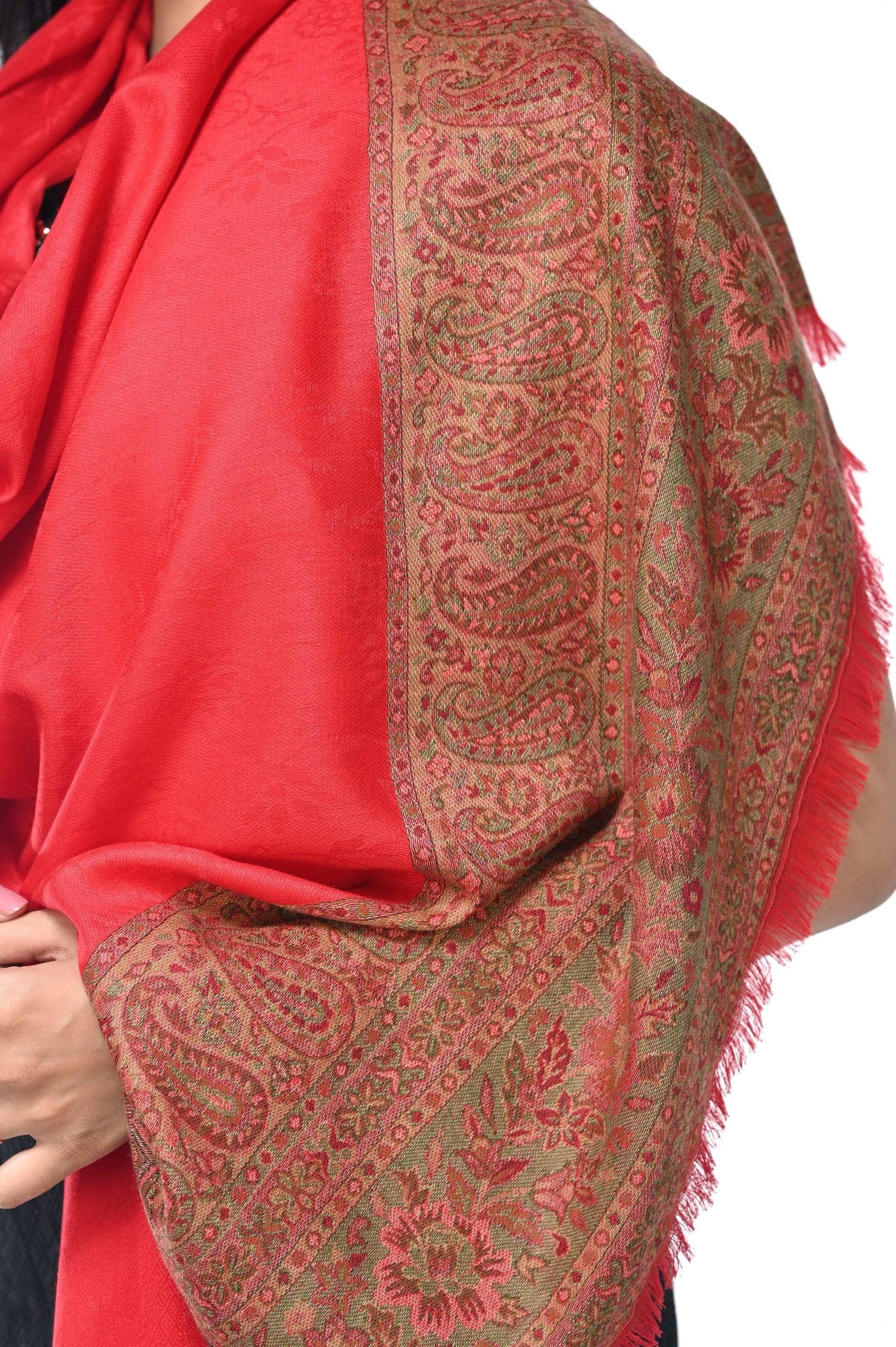 Pashwool 70x200 Pashwool Womens Extra Soft Bamboo Scarf, Woven Ethnic Design, Soft