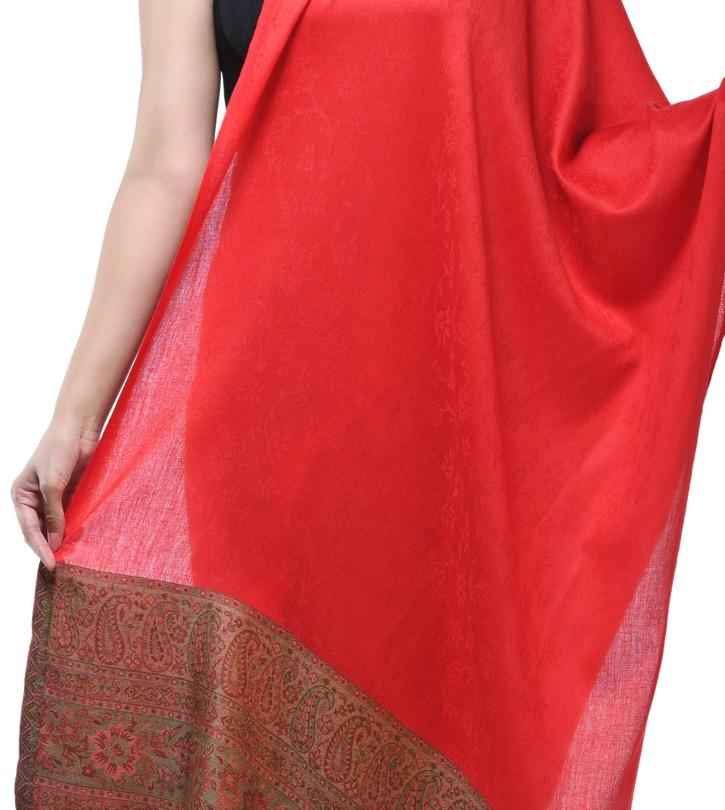 Pashwool 70x200 Pashwool Womens Extra Soft Bamboo Scarf, Woven Ethnic Design, Soft