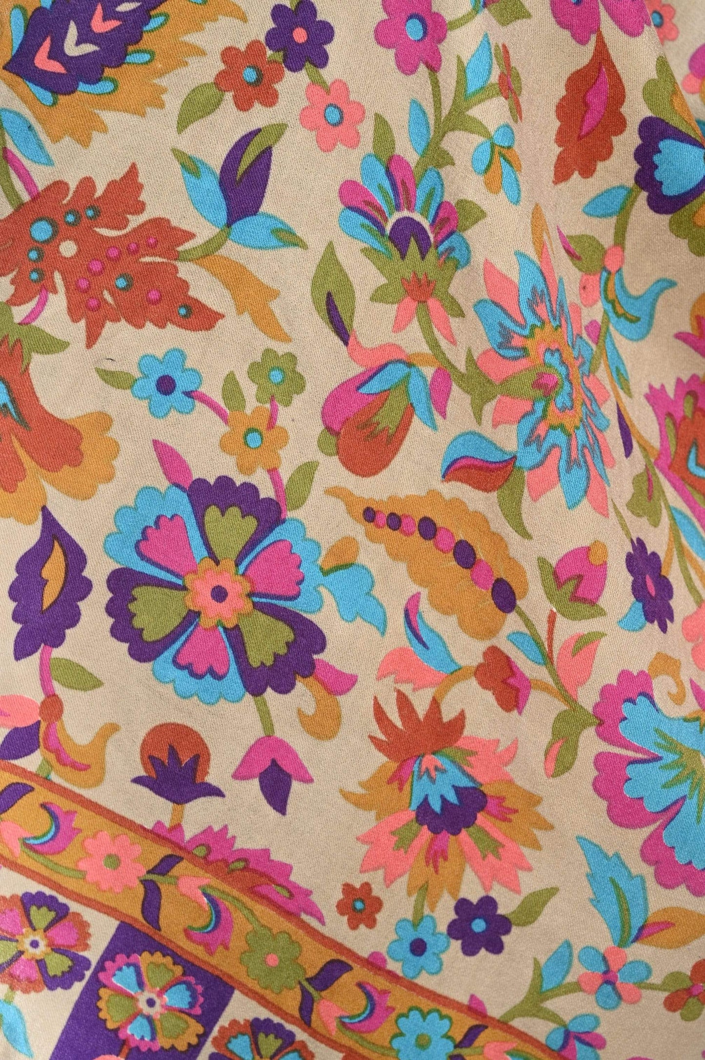 Pashwool 70x200 Pashwool Womens Floral Printed Stole, Fine Wool, Soft and Warm