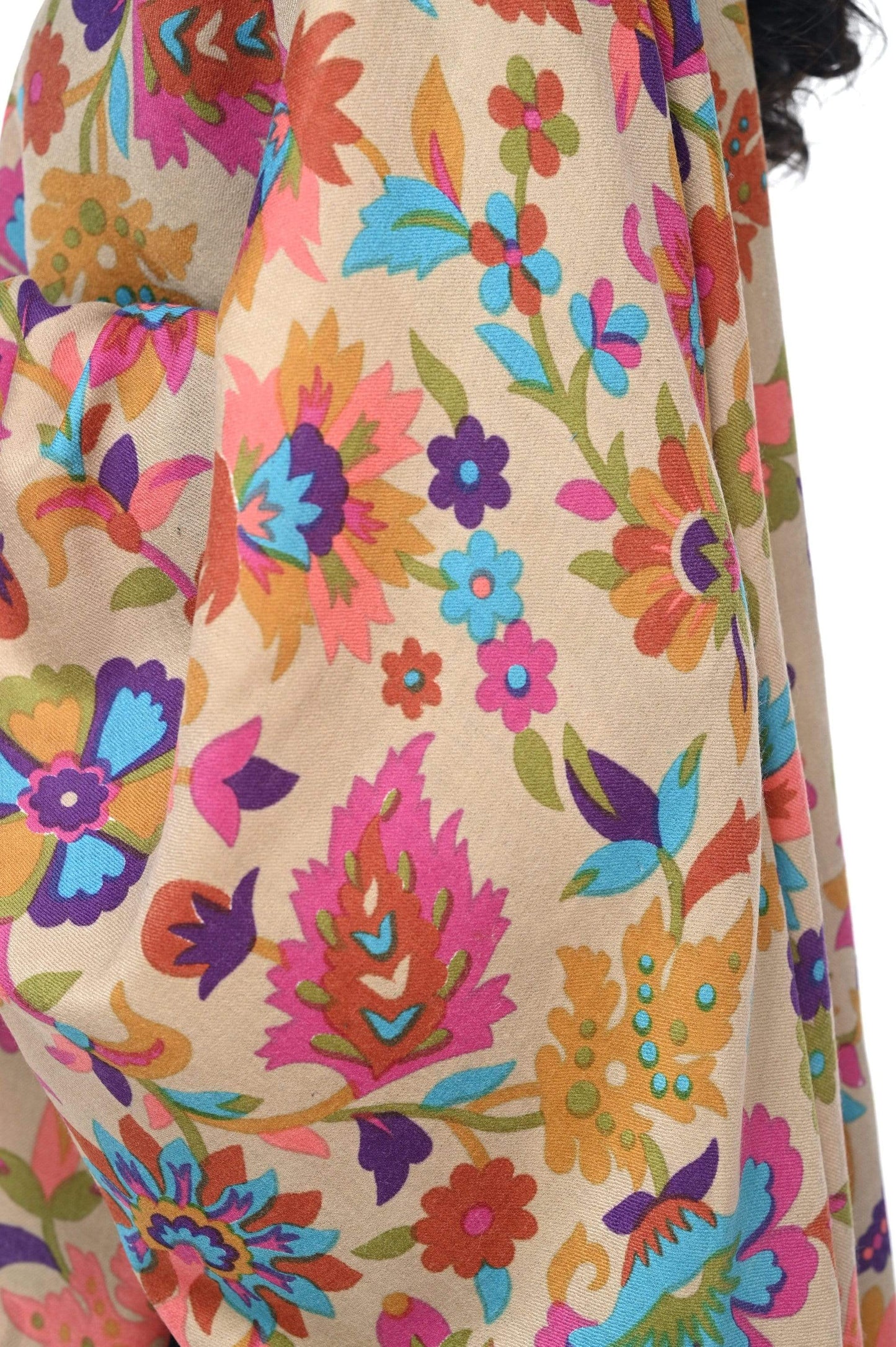 Pashwool 70x200 Pashwool Womens Floral Printed Stole, Fine Wool, Soft and Warm