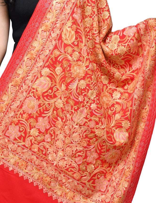 Pashwool 70x200 Pashwool Womens Kashmiri Embroidery Stole, Soft and Warm, Woollen Stole