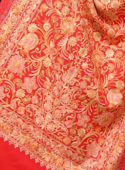 Pashwool 70x200 Pashwool Womens Kashmiri Embroidery Stole, Soft and Warm, Woollen Stole