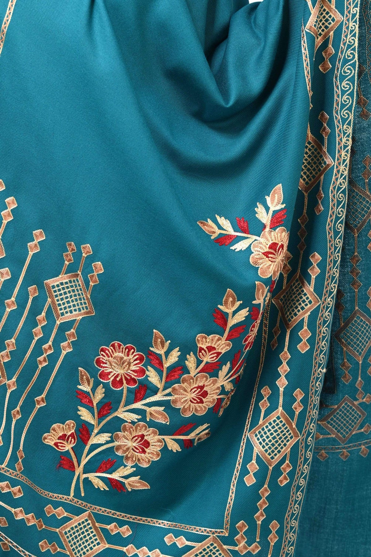 Pashwool 70x200 Pashwool Womens Kashmiri Embroidery Stole, Soft and Warm, Woollen Stole
