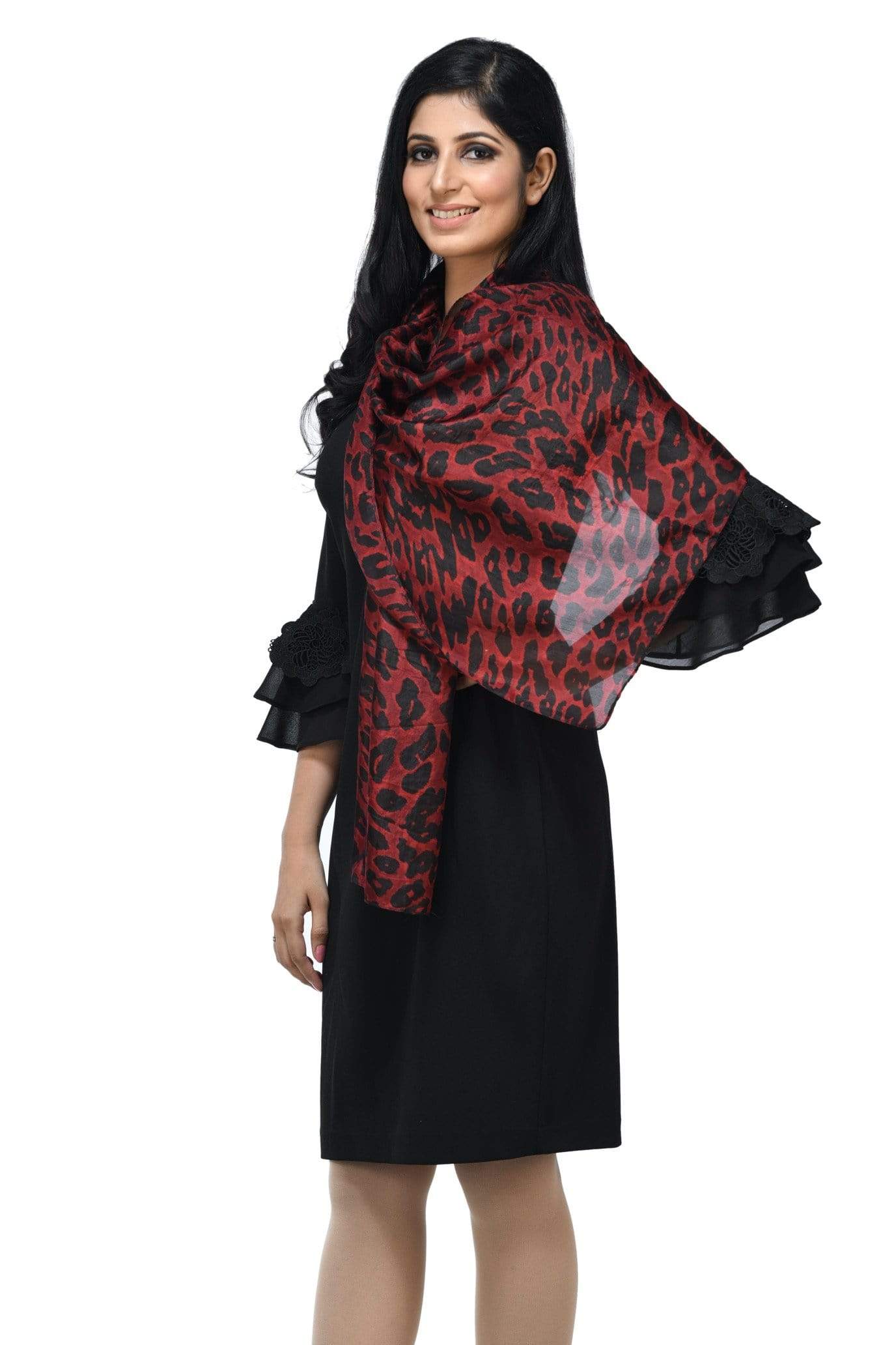 Pashwool 70x200 Pashwool Womens Pure Silk Scarf, Extra Soft and Lightweight, With Animal Pattern
