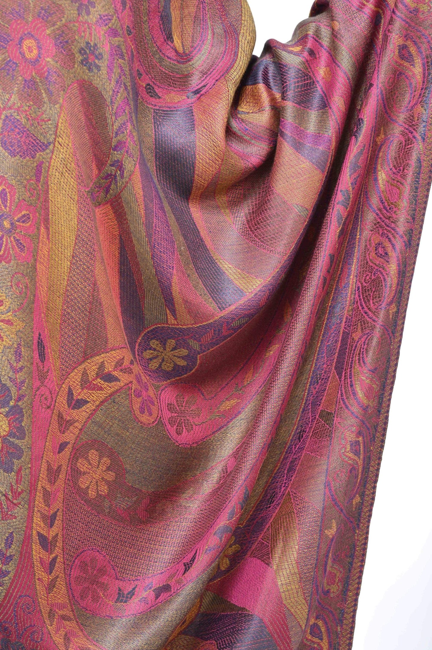 Pashwool 70x200 Pashwool Womens Silky Soft Stole, With Ethnic Weave Design