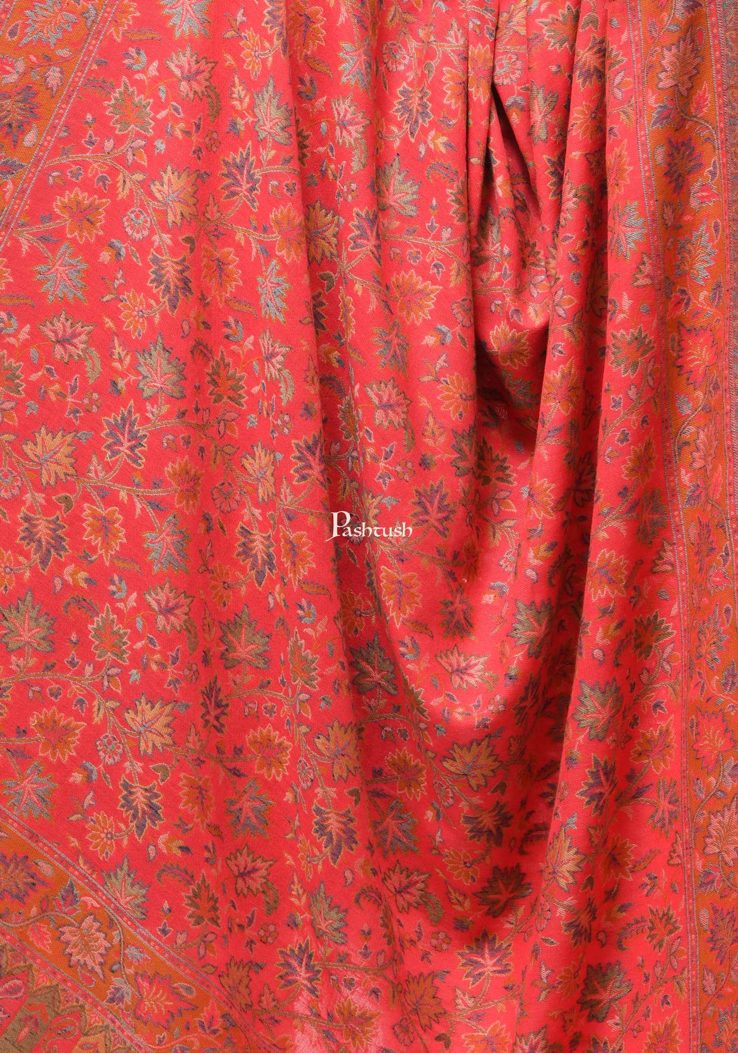 Pashwool Womens Shawls Pashwool Womens Woollen Ethnic Design Shawl, Soft And Warm, Light Weight, Pink