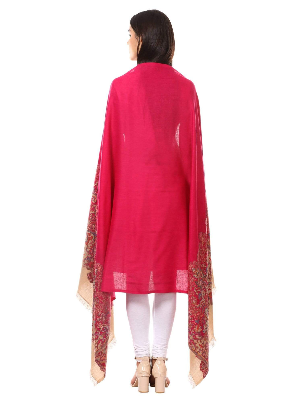 Pashtush Women'S Jacquard Palla Shawl, Soft Faux Pashmina - Fluro Pink Pink