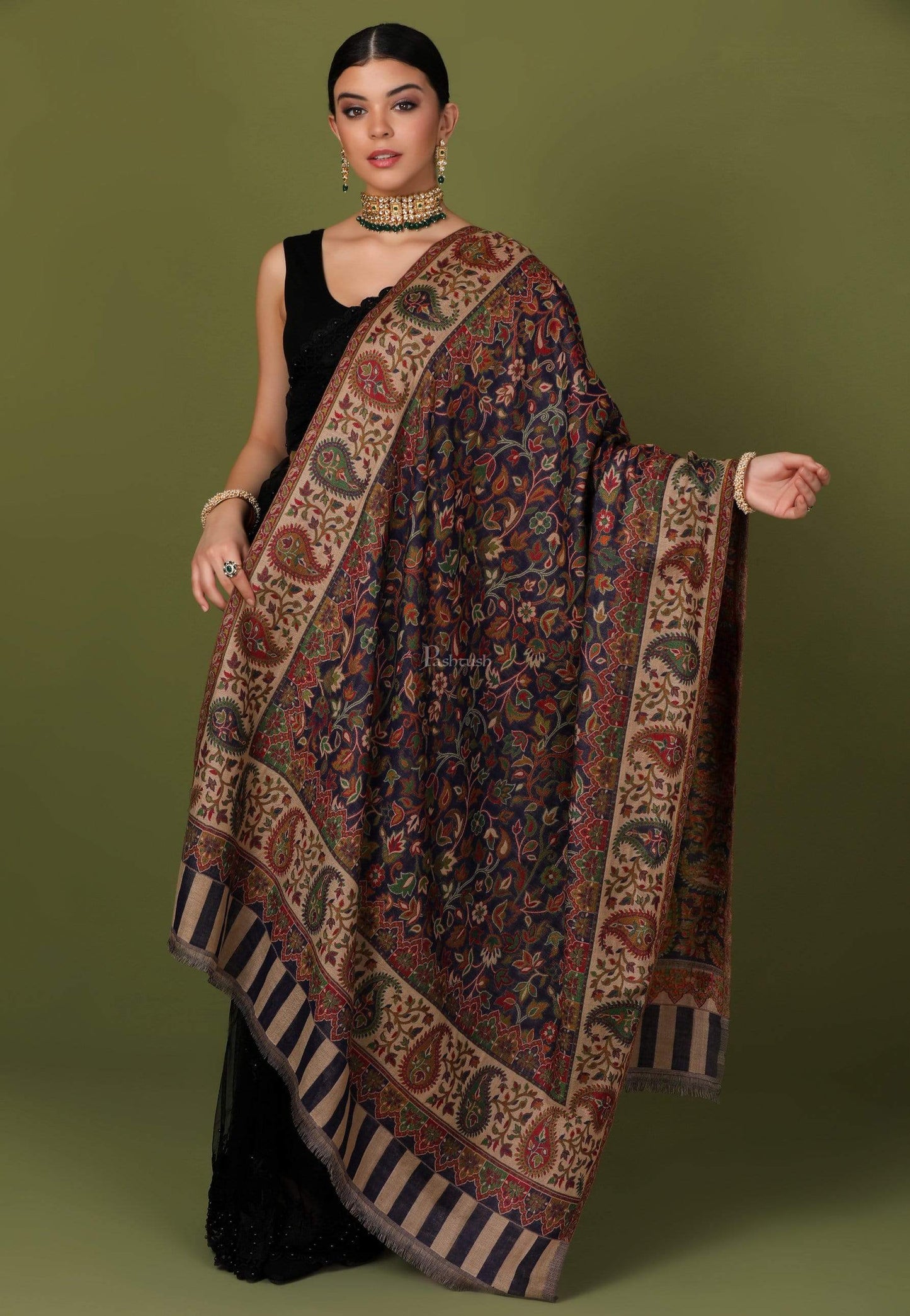 Pashtush Shawl Store Shawl Womens Kaani Shawl, Faux Pashmina, Soft and Warm, Beige