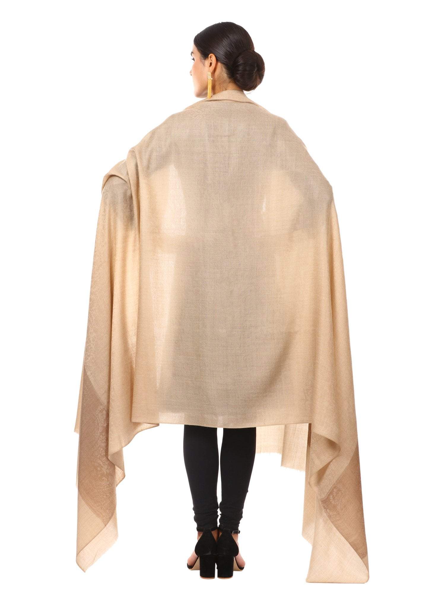 Pashtush India 100x200 Womens Woven Extra Fine Wool Blend Pashmina Shawl, Soft and Warm