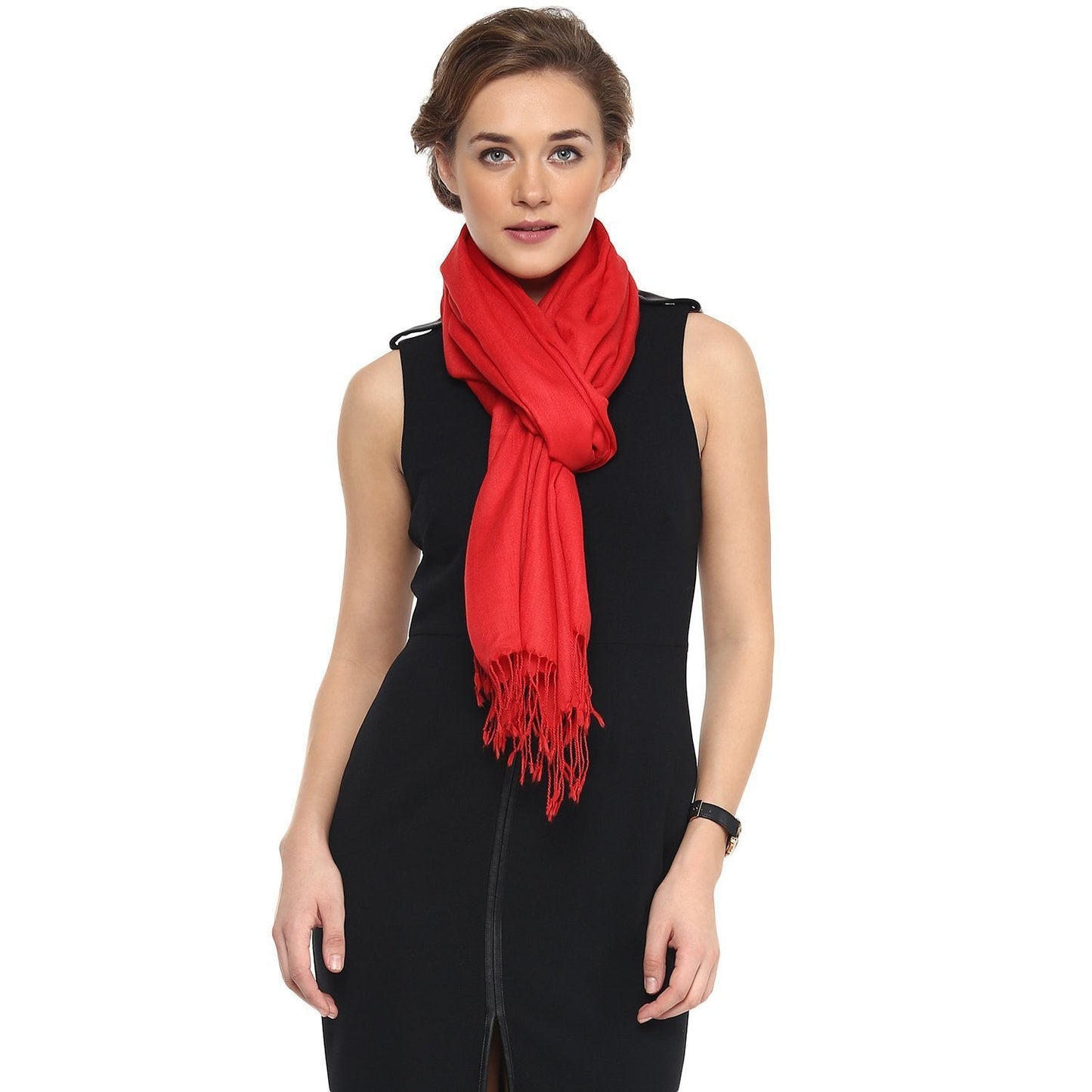 Pashtush Shawl Store Scarf Womens Fine Wool Scarf, Stole, Scarlet Red
