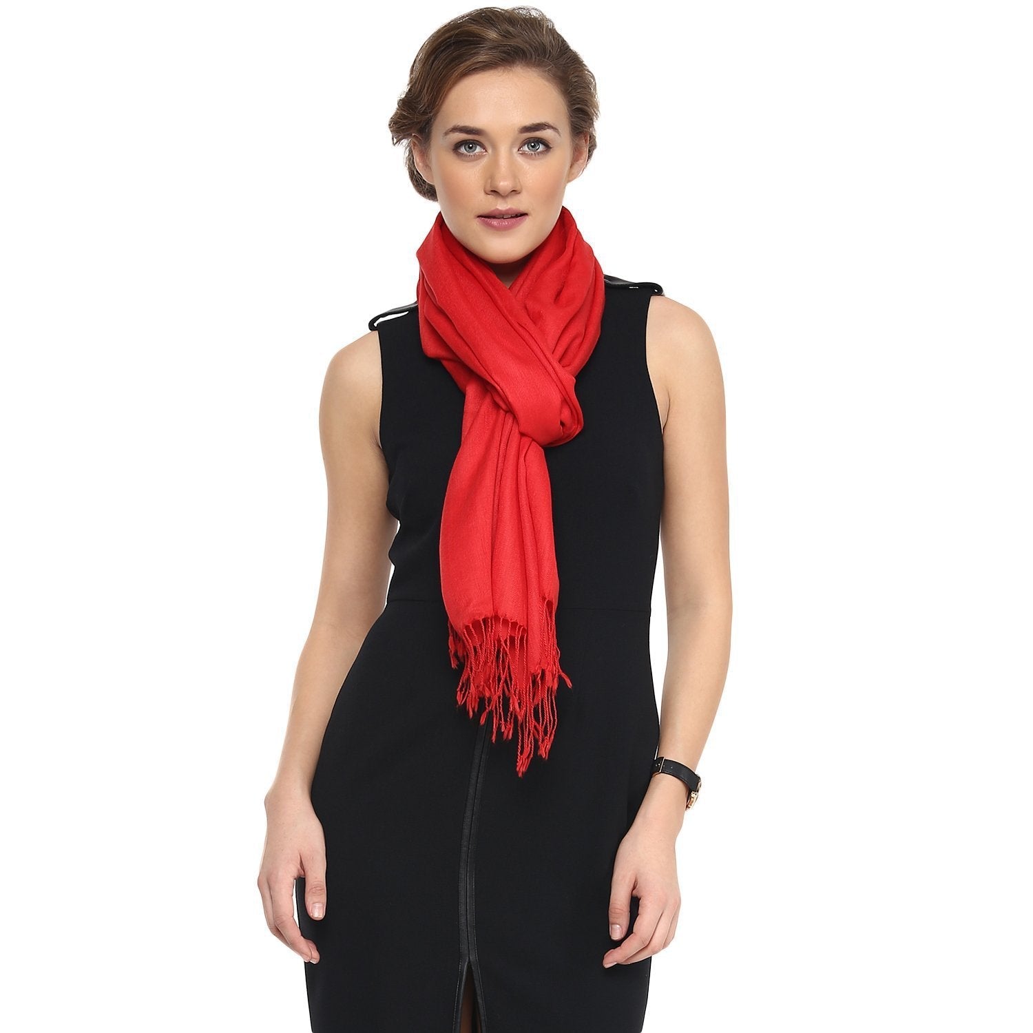Pashtush Shawl Store Scarf Womens Fine Wool Scarf, Stole, Scarlet Red