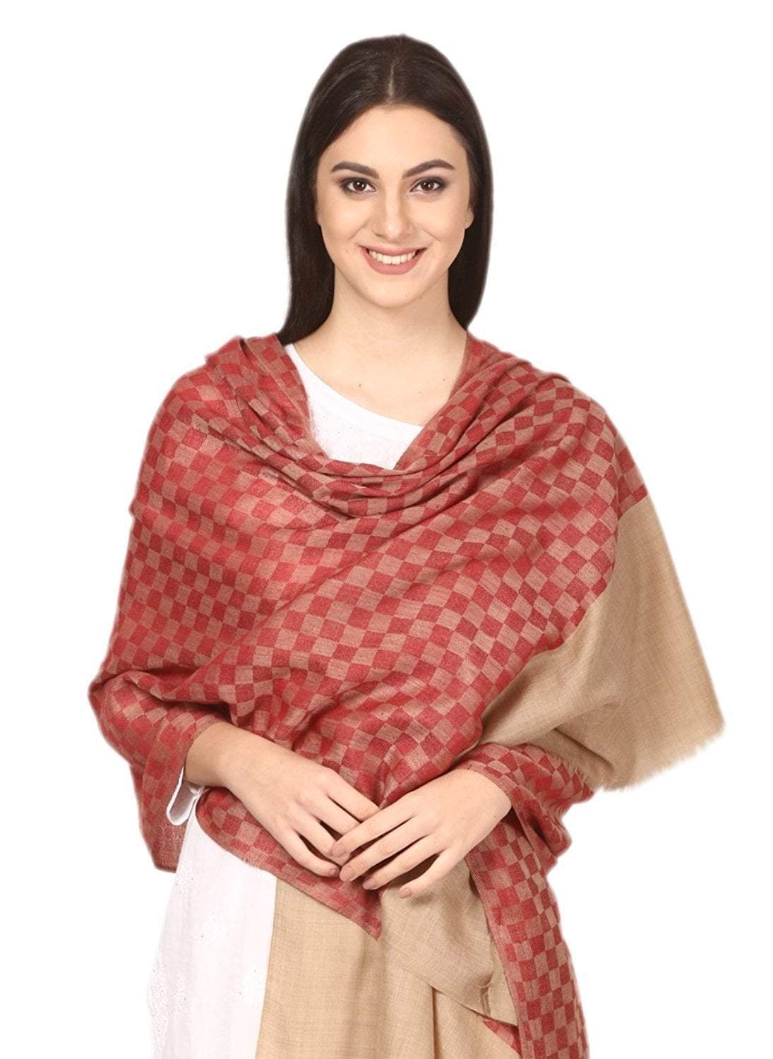 Pashtush Store Pashtush Women's Reversible Stole, Pashmina Shawls, Fine Wool Scarf (size 28 x 80 inches)