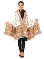 Pashtush India Shawl Pashtush Womens Kullu Jamawar Shawl, Faux Pashmina, Woven Jacquard Design with Kullu Weaving Design, Soft and Warm Faux Pashmina white