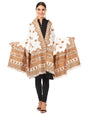 Pashtush India Shawl Pashtush Womens Kullu Jamawar Shawl, Faux Pashmina, Woven Jacquard Design with Kullu Weaving Design, Soft and Warm Faux Pashmina white