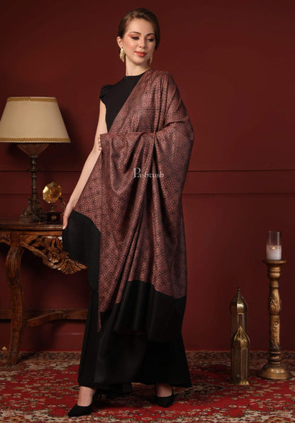 Pashtush India 114x228 Copy of Pashtush Womens Woven Paisley, Self Shawl, In Extra Soft Fine Wool, Large Wrap Size