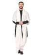 Pashtush India 127x254 Mens Blended Wool Ring Shawl, Blended Wool, light weight,white