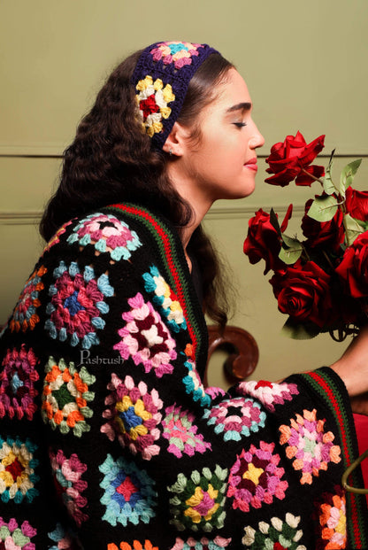 Pashtush India 0 Pashtush 100% Hand Knitted soft Tie Up HairBand