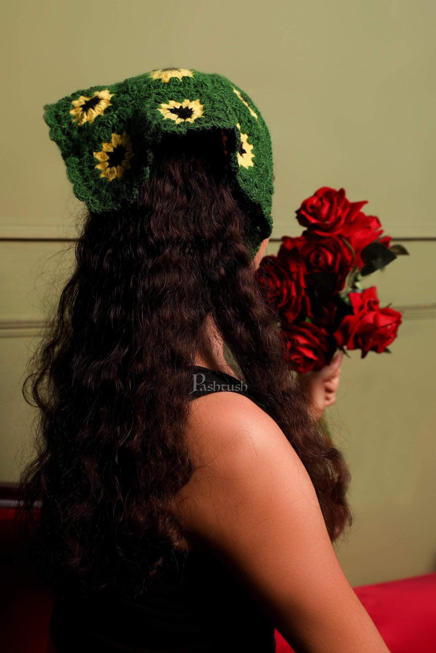 Pashtush India 0 Pashtush 100% Hand Knitted soft Tie Up HairBand