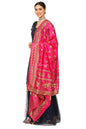 Pashtush India Womens Dupatta Pashtush Art Silk Dupatta For Women, With Golden Coloured Foil Printing, Light Weight And Bright, Pink