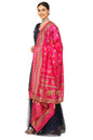 Pashtush India Womens Dupatta Pashtush Art Silk Dupatta For Women, With Golden Coloured Foil Printing, Light Weight And Bright, Pink