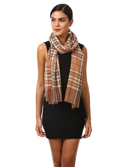 Pashtush Cashmere Wool Blended Muffler - Beige