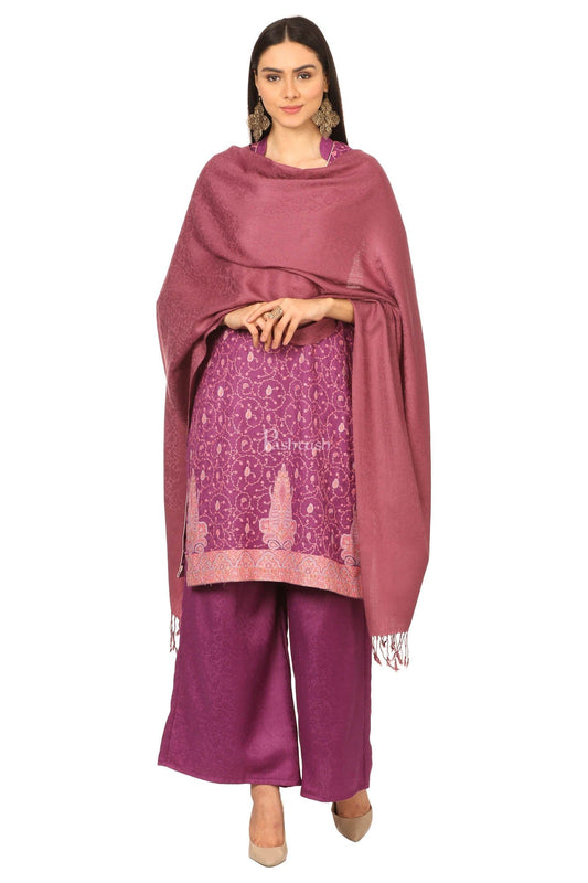 Pashtush India Womens Stoles and Scarves Scarf Pashtush Embroidery Suit, Fine Wool (Unstitched) -