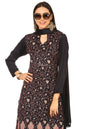 Pashtush India Womens Stoles and Scarves Scarf Pashtush Embroidery Suit, With Self Stole (Unstitched) - Midnight Blue