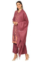 Pashtush India Womens Stoles and Scarves Scarf Pashtush Embroidery Suit, With Self Stole (Unstitched) - Peel Lilac