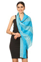 Pashtush India Womens Stoles and Scarves Scarf Pashtush Fine Wool Luxury Striped Design Scarf, Stole, Weaving Design - Ferozi