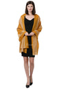 Pashtush India Womens Stoles and Scarves Scarf Pashtush Fine Wool Luxury Striped Design Scarf, Stole, Weaving Design - Mustard