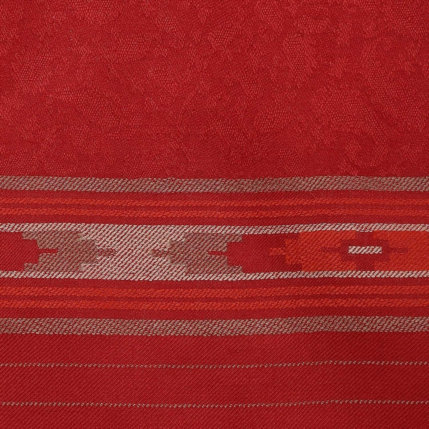 Pashtush Fine Wool Shawl For Women With Aztec Weave, Maroon