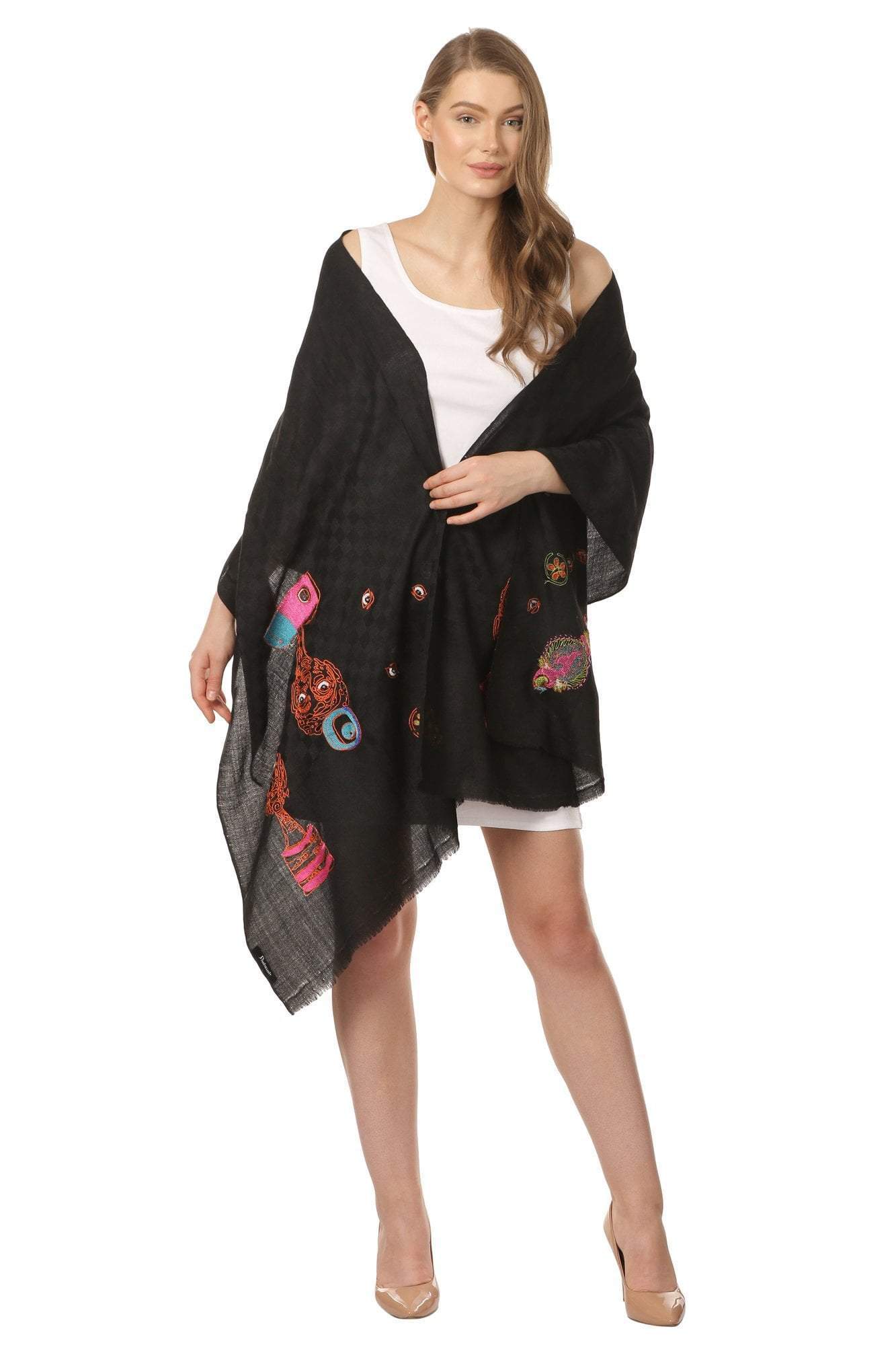 Pashtush India 70x200 Pashtush Handmade Neon Checkered Scarf ( Alchemy Collection )