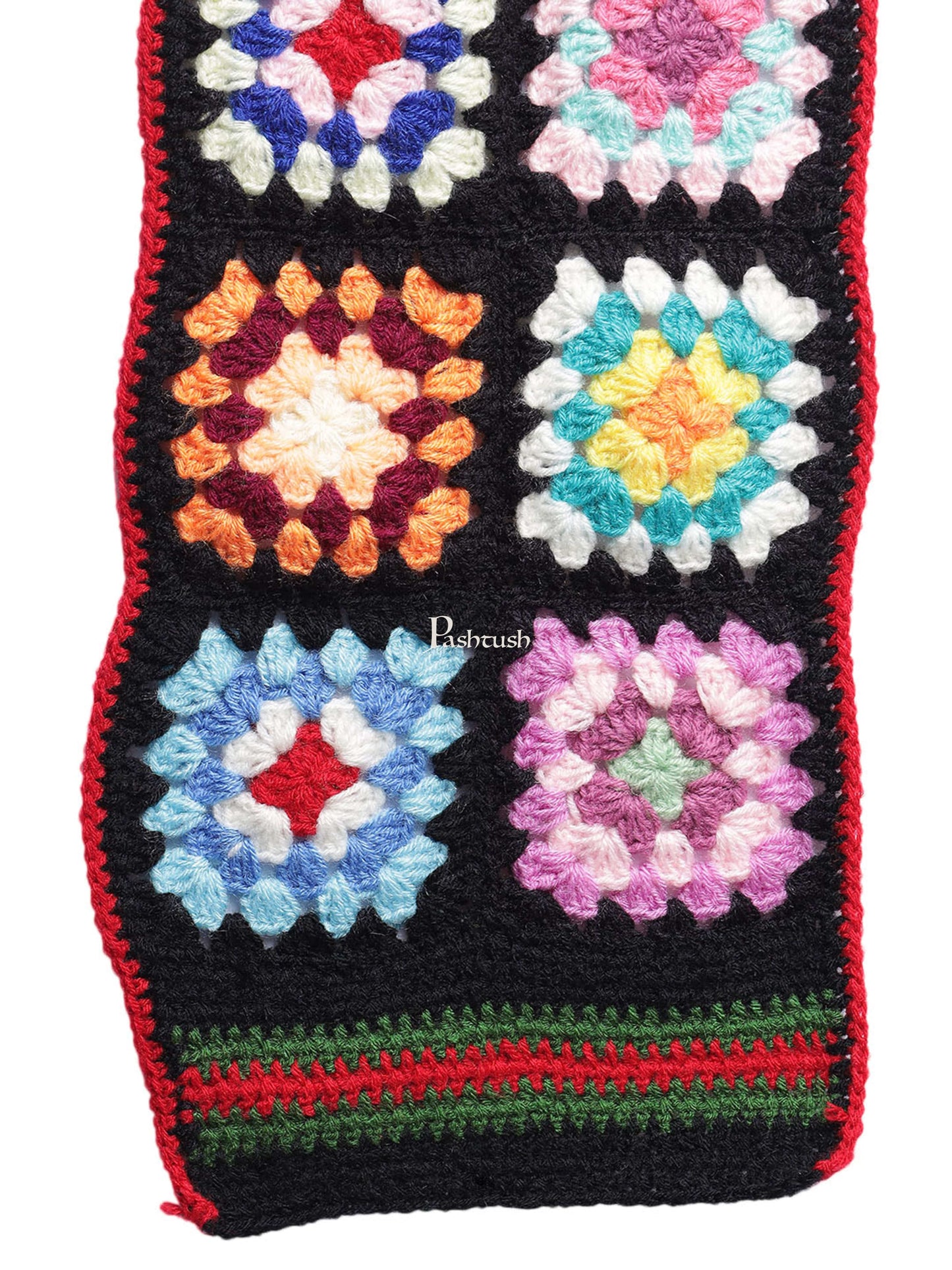 Pashtush India Womens Stoles and Scarves Scarf Pashtush Handmade Womens Stole, Hand Knitted, Checkered Scarf ( Alchemy Collection ), Multicoloured