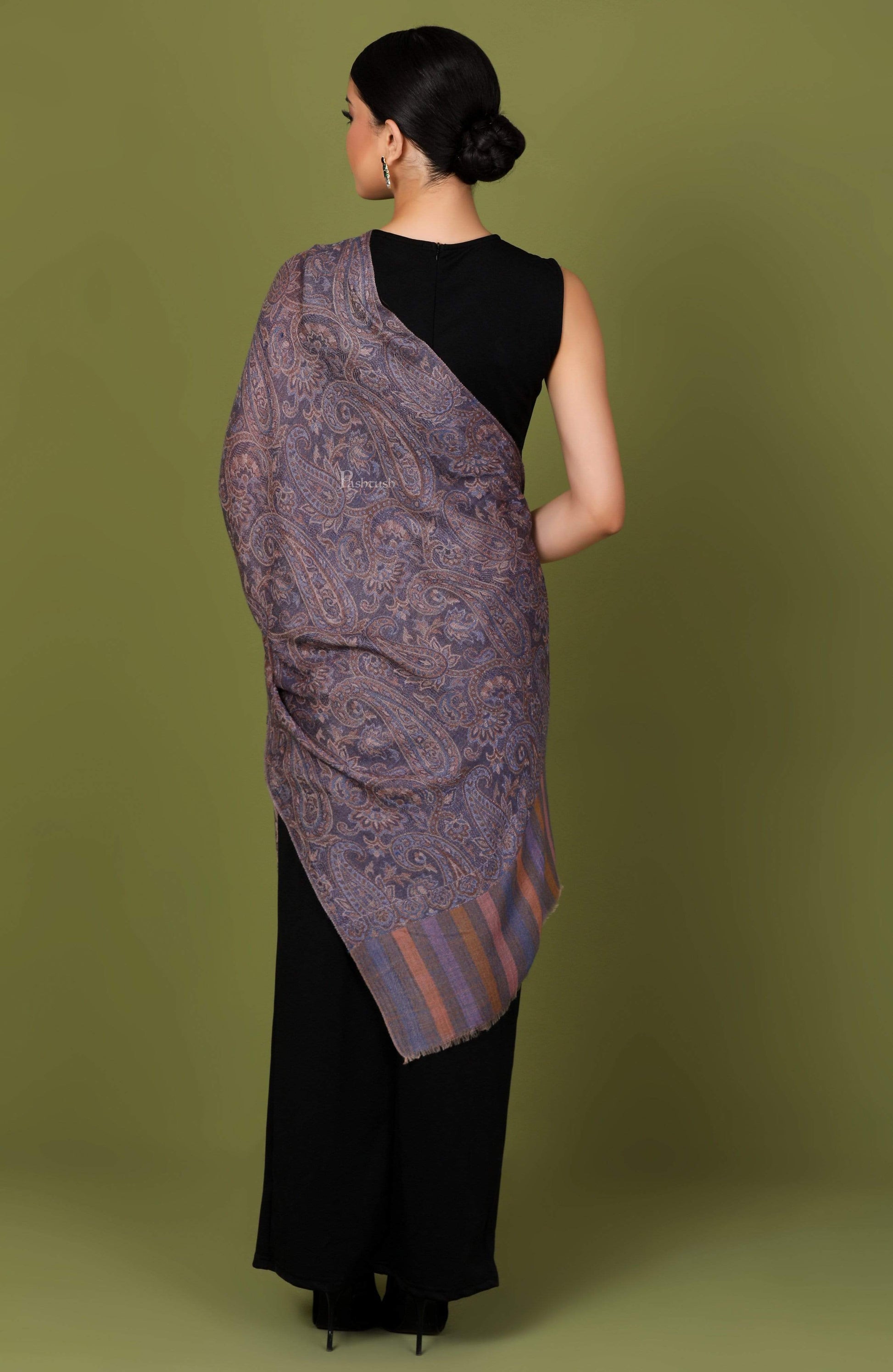 Pashtush Shawl Store Stole Pashtush Heritage Collection, Woven Wool Cashmere, Chanting Paisleys Scarf, Extra soft
