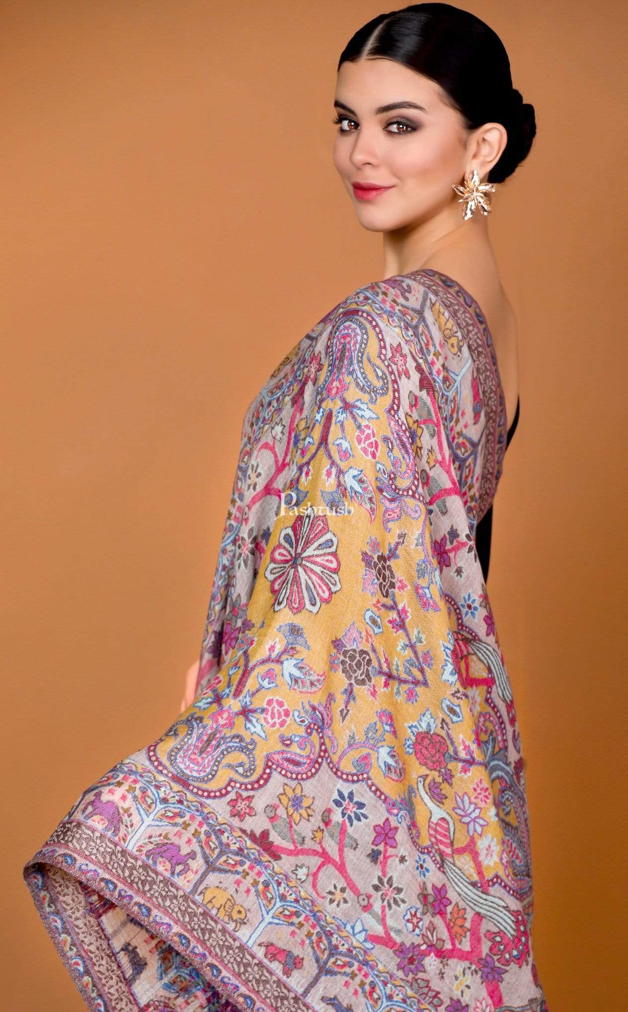 Pashtush Shawl Store Stole Pashtush Heritage Collection, Woven Wool Cashmere, Shikaardar Scarf, Extra soft