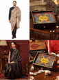 Pashtush India Gift Pack Pashtush His and Her Gift Set of 100% Pure Wool Shawls, Beige and Multicolour, Packaged in Keepsake Wooden Chester Gift Box
