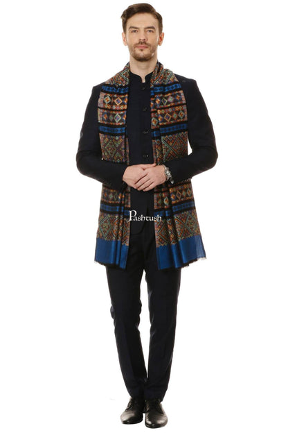 Pashtush India Gift Pack Pashtush His And Her Gift Set Of Bamboo Weave Stoles With Premium Gift Box Packaging, Blue and Red