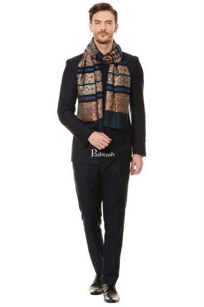 Pashtush India Gift Pack Pashtush His And Her Gift Set Of Bamboo Weave Stoles With Premium Gift Box Packaging, Blue and Red